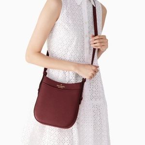 Kate Spade ♠️ Leila K7306 North South, Cranberry color, Leather Crossbody, NWT